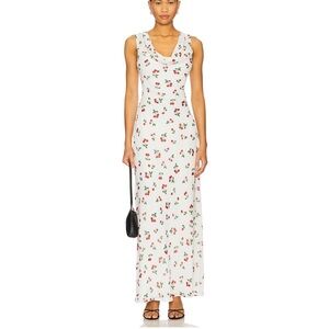 Gwen White Cherry Maxi Dress